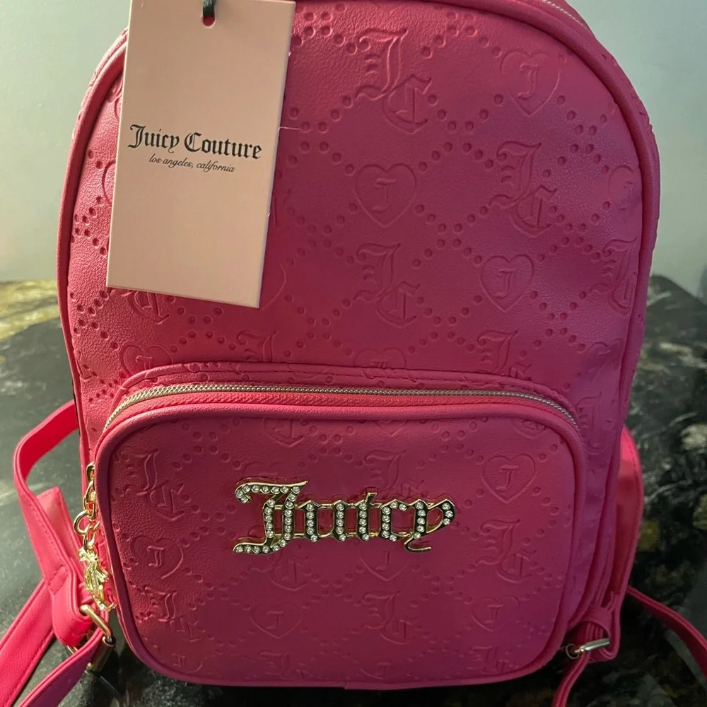 Juicy Couture Quilted Pink Faux Leather-Trim Backpack Juicy Couture Faux Leather Exterior Backpack Bags & Handbags  main image 4